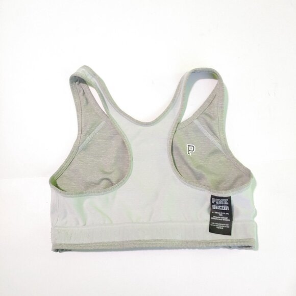 PINK womens sports bra racerback grey/green ultimate Medium - Picture 6 of 6